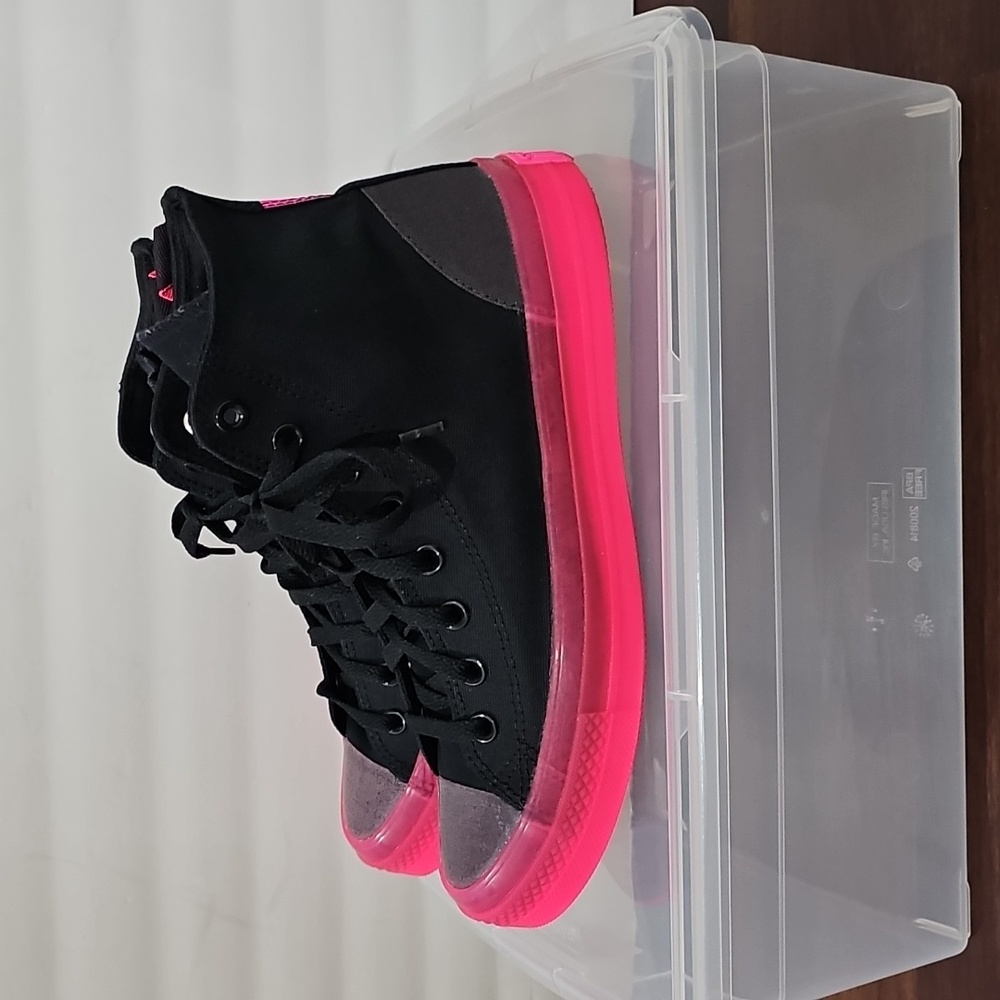 Converse Womens  Sneakers - Black and Neon Pink